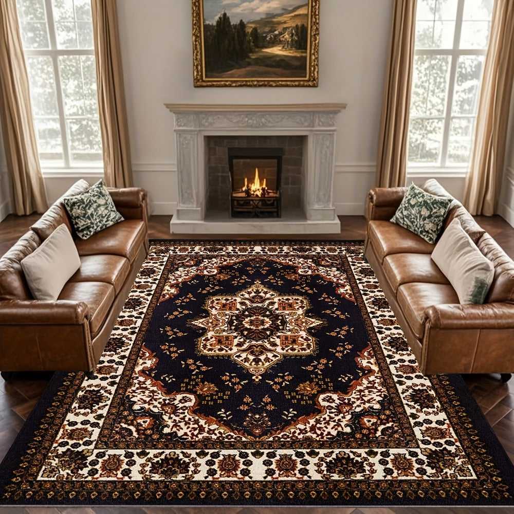 Bohemian Round Rug Large - Soft Non-Slip Machine Washable Vintage Area Rug for Living Room Bedroom Floor Decor