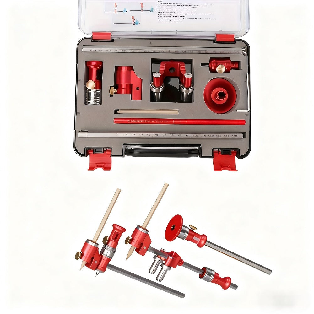 Marking Ruler 3-in-1 Multifunctional Woodworking Layout Tool Metric Imperial Straight Line Parallel Arc Height Marking for DIY Carpentry Handicraft Projects