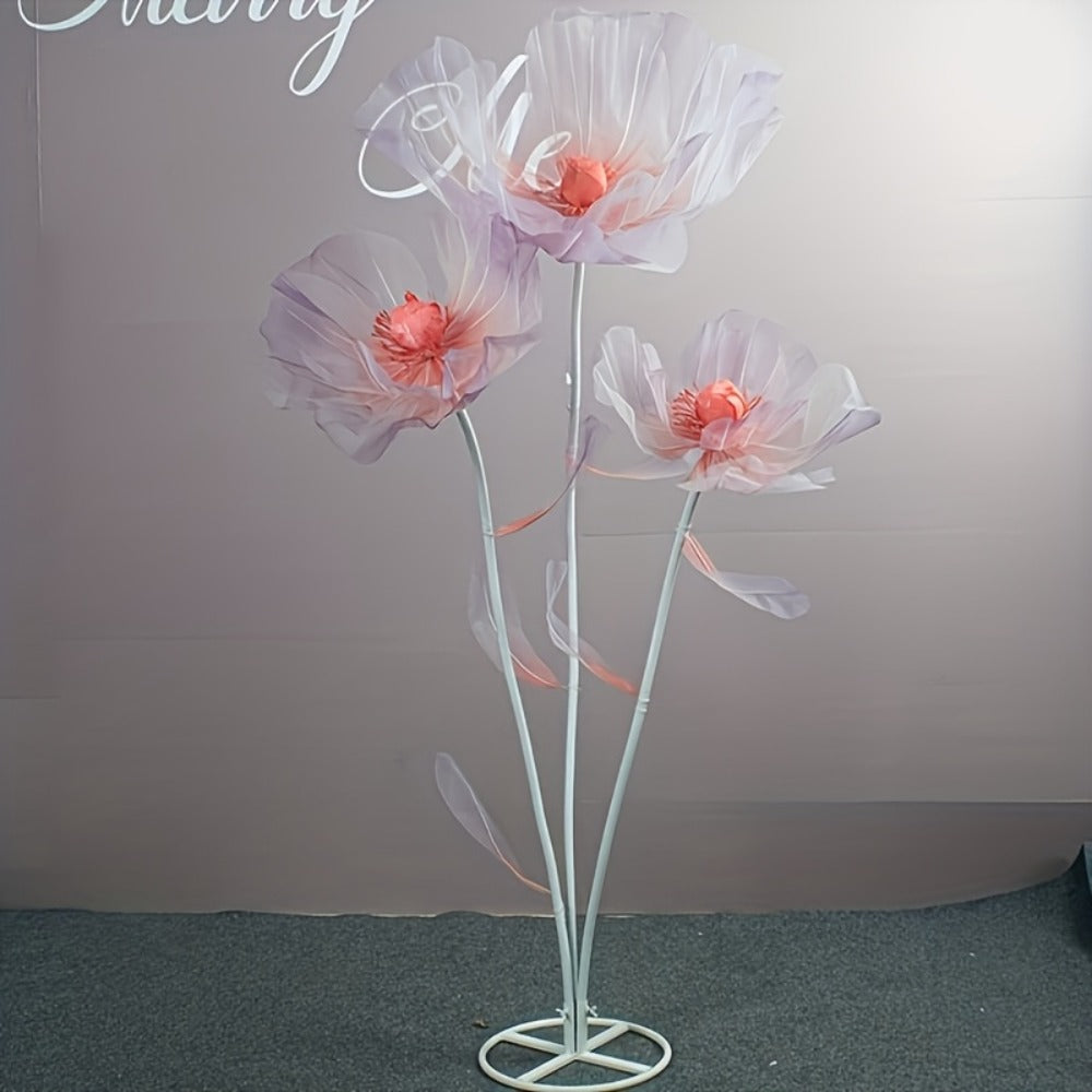 Artificial Silk Peony Flowers Giant Set of 3 Large Fake Flowers with Base & Branches for Wedding, Birthday Party, Home Decor & Window Display ¨C 8 Colors