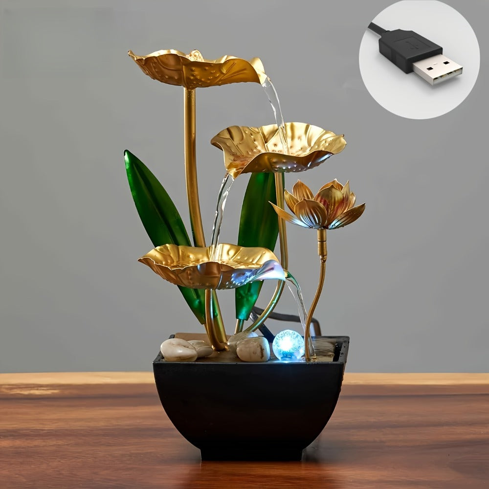 Indoor Tabletop Fountain Desktop Water Feature, Small Relaxing Flowing Water Fountain for Living Room, Bedroom, Office & Spa, Calming Zen Decor & Unique Housewarming Gift