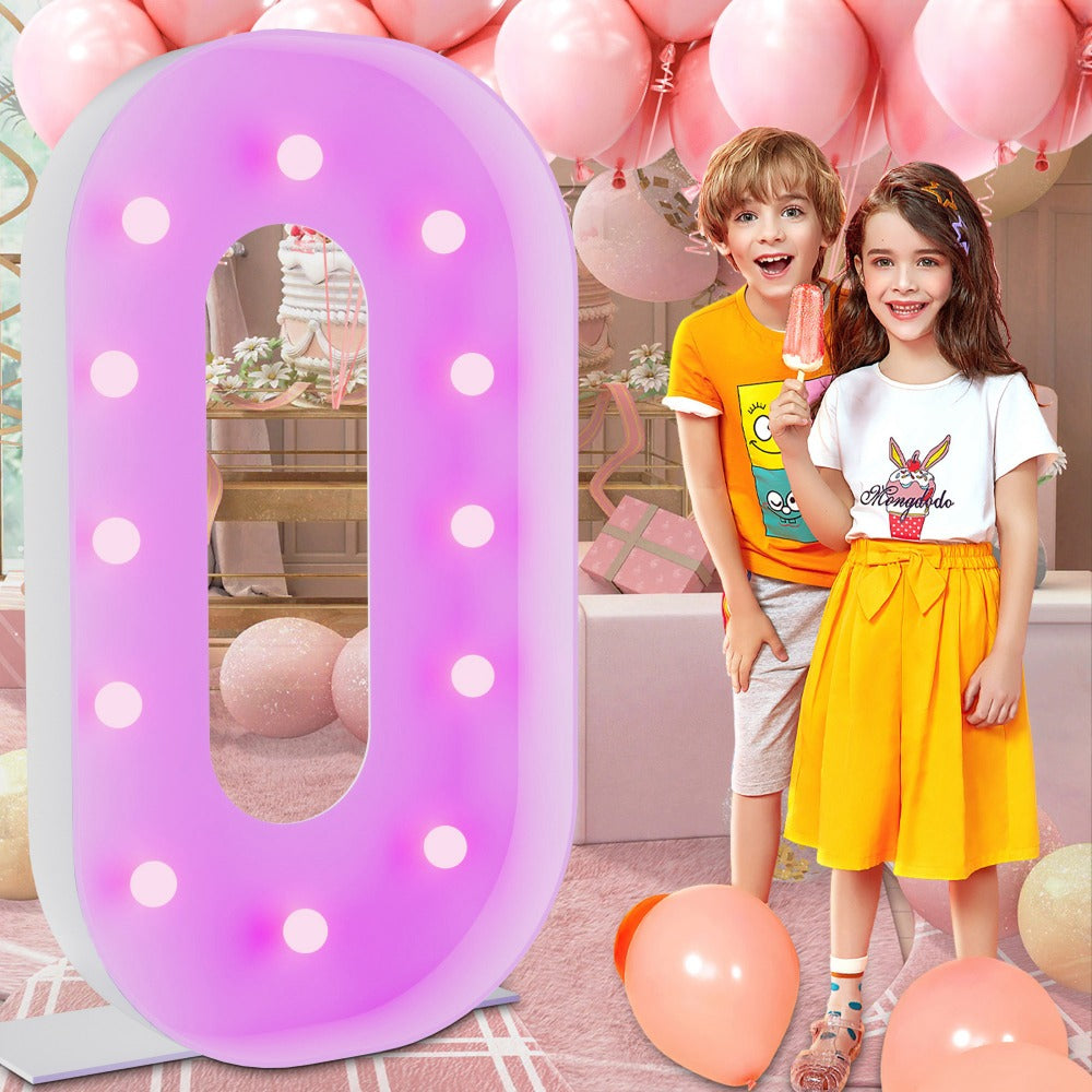 Marquee Number Lights 4 Feet Tall LED Light Up Numbers 0-9 20 for Birthday Party Anniversary Graduation Decoration 11 Colors 3 Flash Modes Foam Board String Lights Included