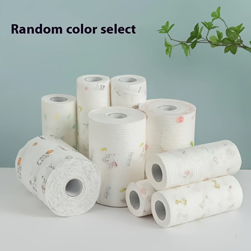 Disposable Kitchen Cleaning Towels Roll 400 Sheets Reusable Dry Wet Multipurpose Dishcloth Degreasing Paper Towel with Wall Hook Lazy Wipes Household Cleaning Supplies