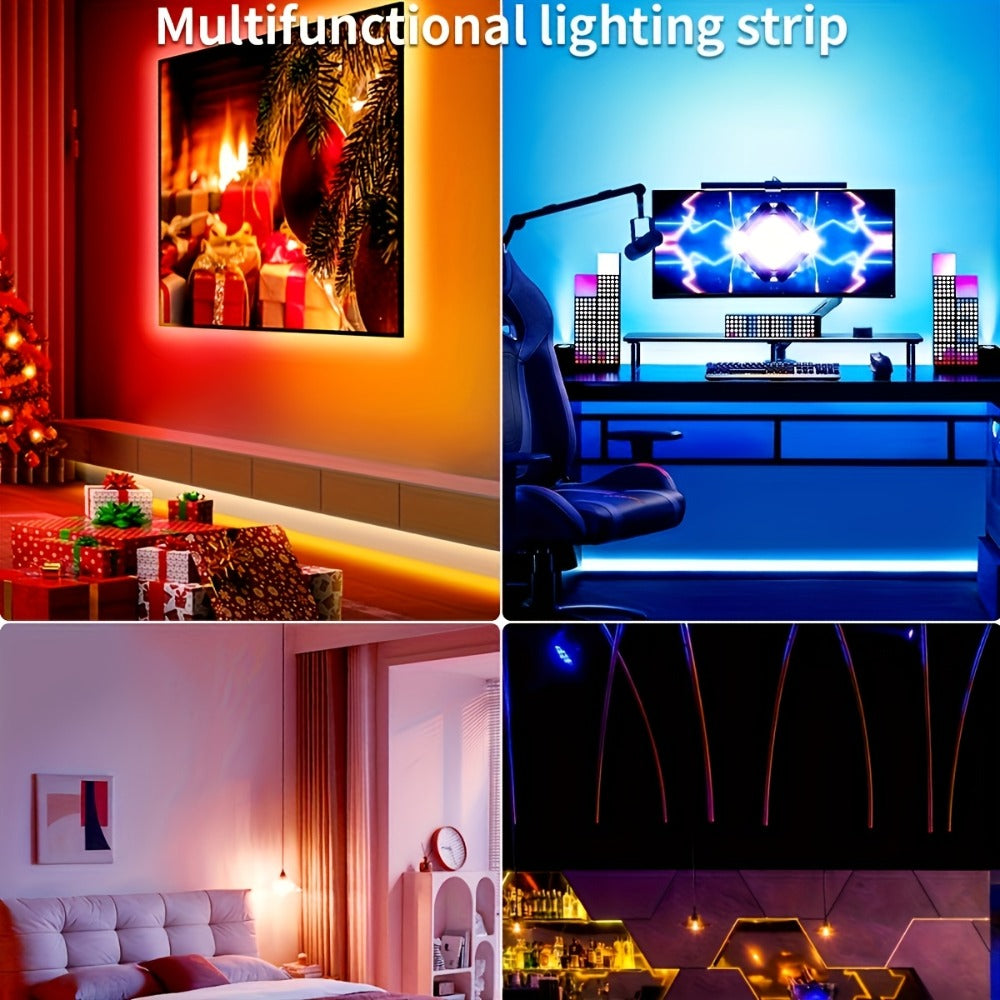 LED TV Backlight Strip RGB Bias Lighting for 45-75 Inch TVs, Color Changing Backlight with Remote & App Control, Music Sync, USB Powered, 3M Adhesive, Bedroom Living Room Home Theater Ambient Lighting