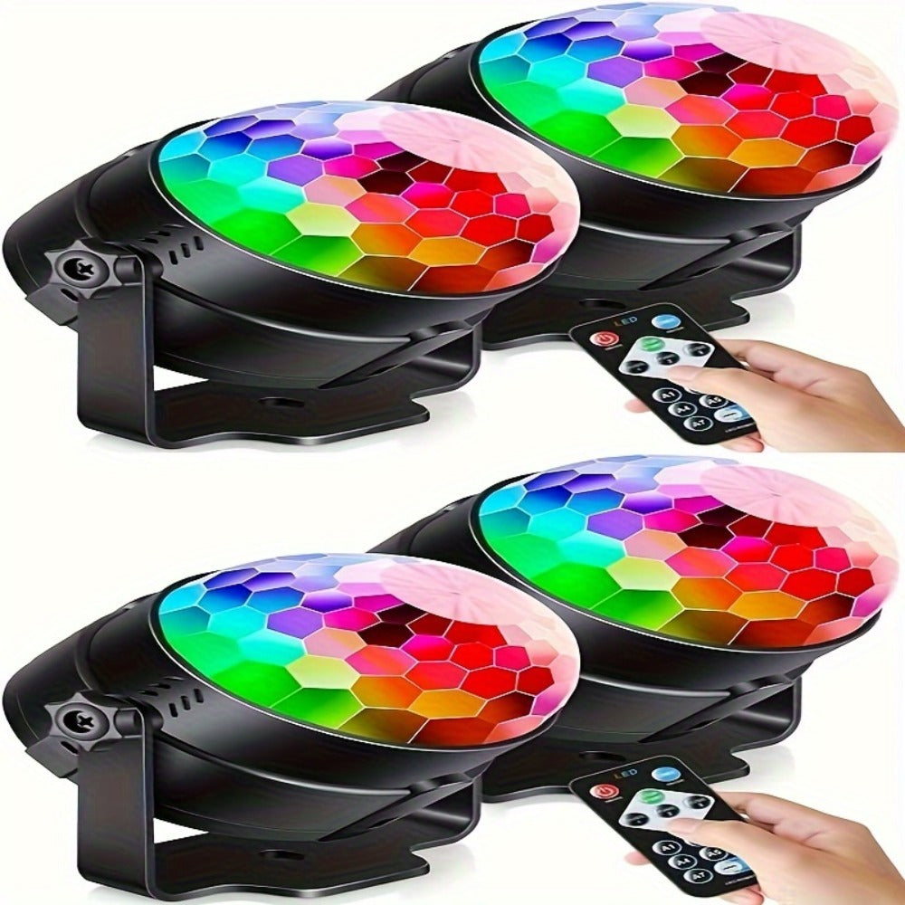 Party Lights Disco Ball Strobe Light Remote Control DJ Lighting Music Sync Rotating Effect for Home Room Dance Birthday Wedding Halloween Christmas Party Decorations 2pcs or 4pcs
