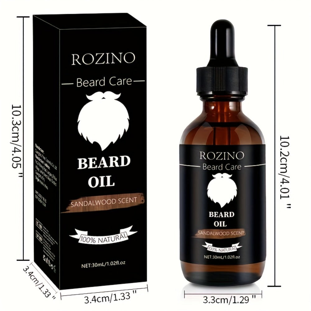 Beard Oil for Men ¨C Sandalwood Scent with Plant Essence, Deep Moisturizing & Nourishing Beard Care Oil for Soft Smooth Glossy Beard, Daily Grooming Essential for Men, 30ml