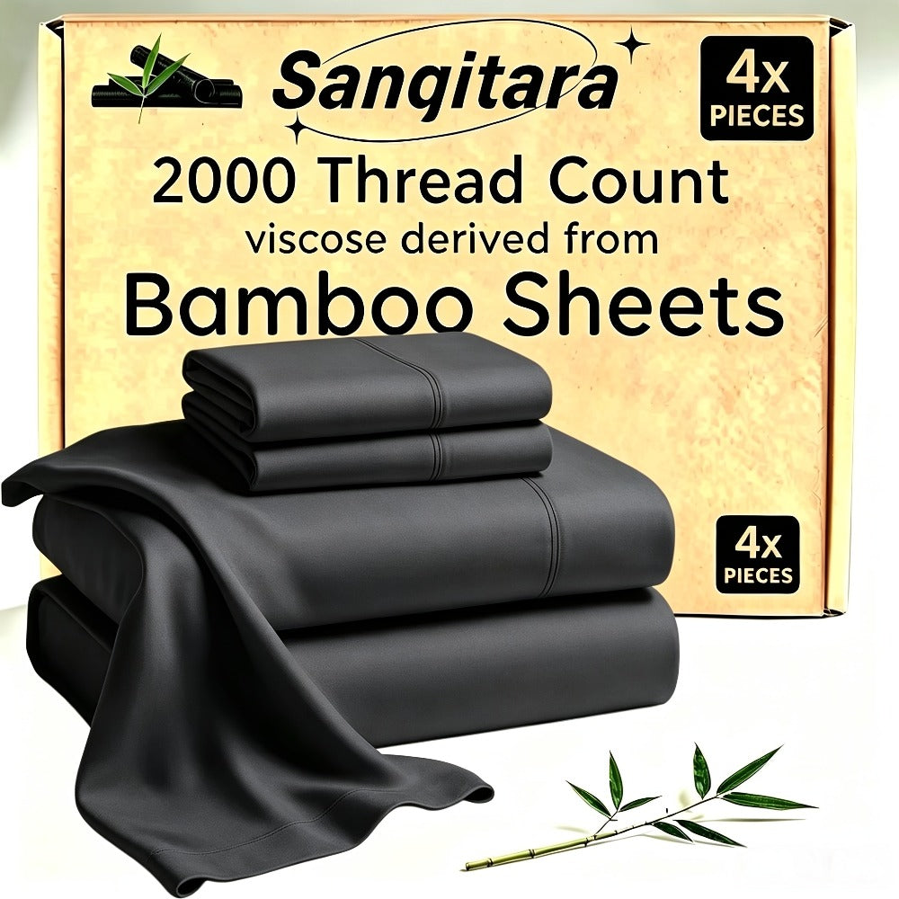 Cooling Fitted Sheet Bamboo Blend Ultra-Soft Deep Pocket Bed Sheet for Hot Sleepers Twin Full Queen King Size Machine Washable Breathable Cooling Bedding White Black Gray Navy Purple Apricot