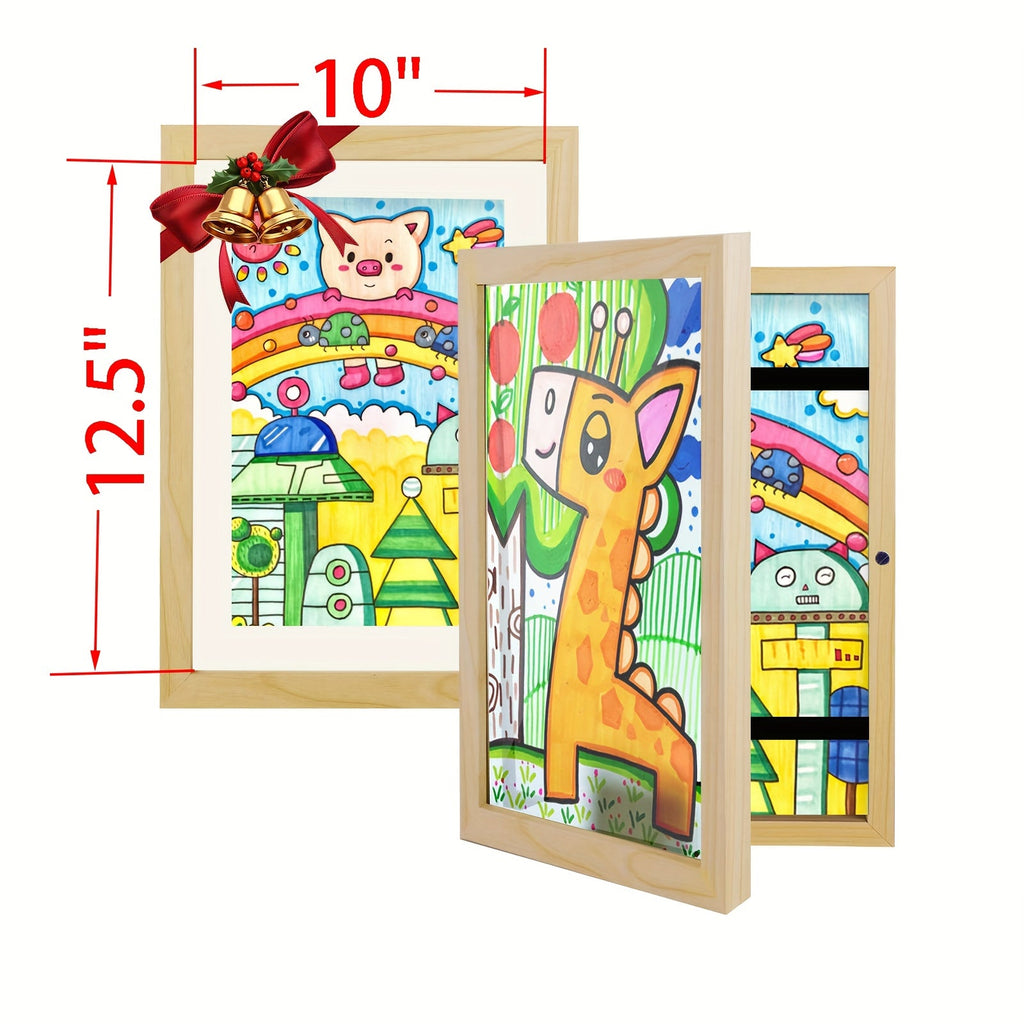 Kids Art Frame Changeable Front-Opening Display ¨C Children Artwork Picture Frame for 8.5x11 & 10x12.5 Drawings, Paintings & School Projects, Perfect Christmas & Holiday Gift, White / Wood / Black, 2/4/8 Pack