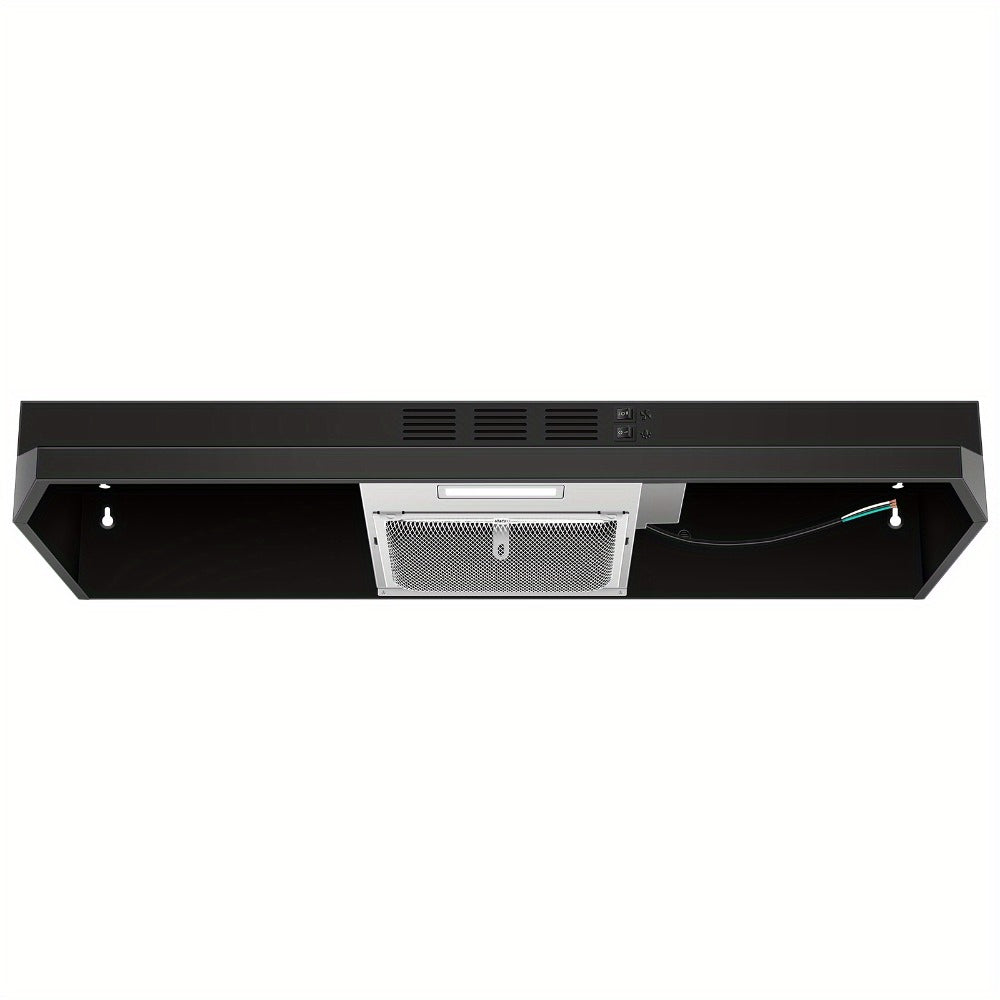 Range Hood 36 Inch Under Cabinet Ducted Ductless Convertible Stainless Steel 350CFM 2-Speed Exhaust Fan LED Light 3-Layer Aluminum Mesh Filter Top Rear Venting Kitchen Vent Hood