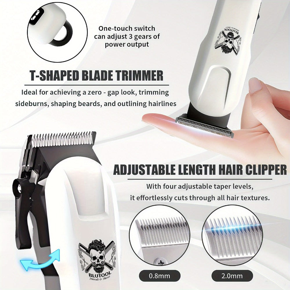Electric Grooming Kit Hair Clipper & Razor Set USB Rechargeable with Digital Screen - 2 & 3 Piece Sets for Home Use & Salons, Professional Hair Trimmer, Great Gift for Father's Day, Birthday & Christmas