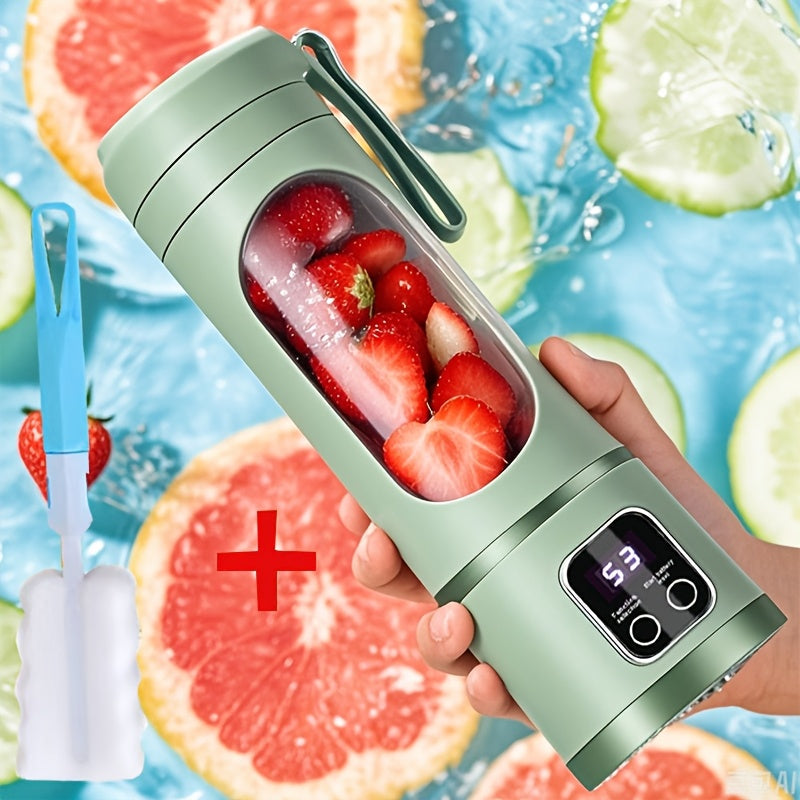 Portable Juicer USB Rechargeable with LED Display - Handheld Personal Blender for Smoothies, Juice & Ice Crush, Li-Ion Battery Powered Mini Juicer Cup for Home, Gym, Travel & Outdoor, Multiple Styles