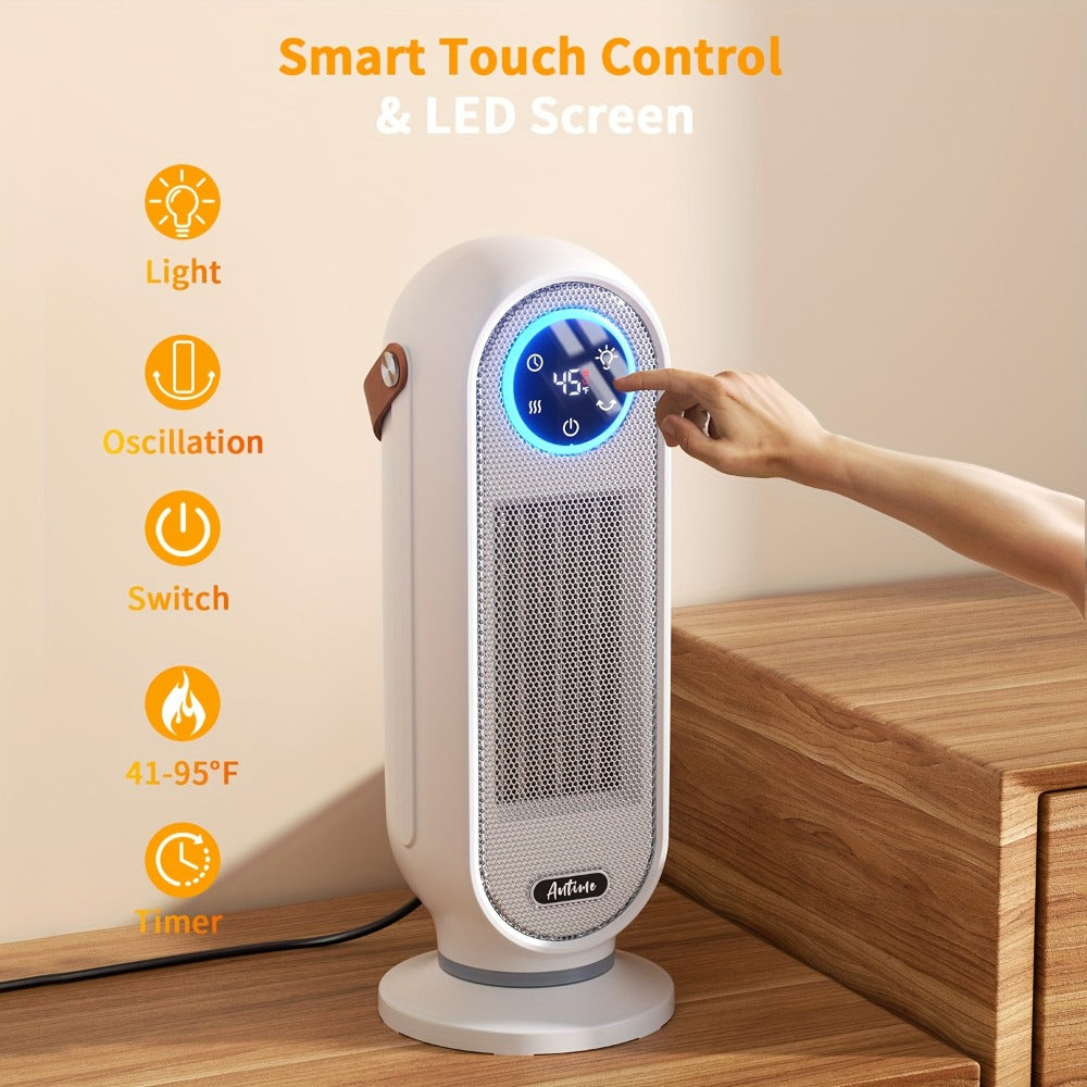 Space Heater 1500W with Remote Control & Digital Display ¨C Portable Electric Heater for Indoor Use, 90¡ã Oscillation, Overheat Protection, Ultra-Quiet Room Heater for Bedroom, Office & Home