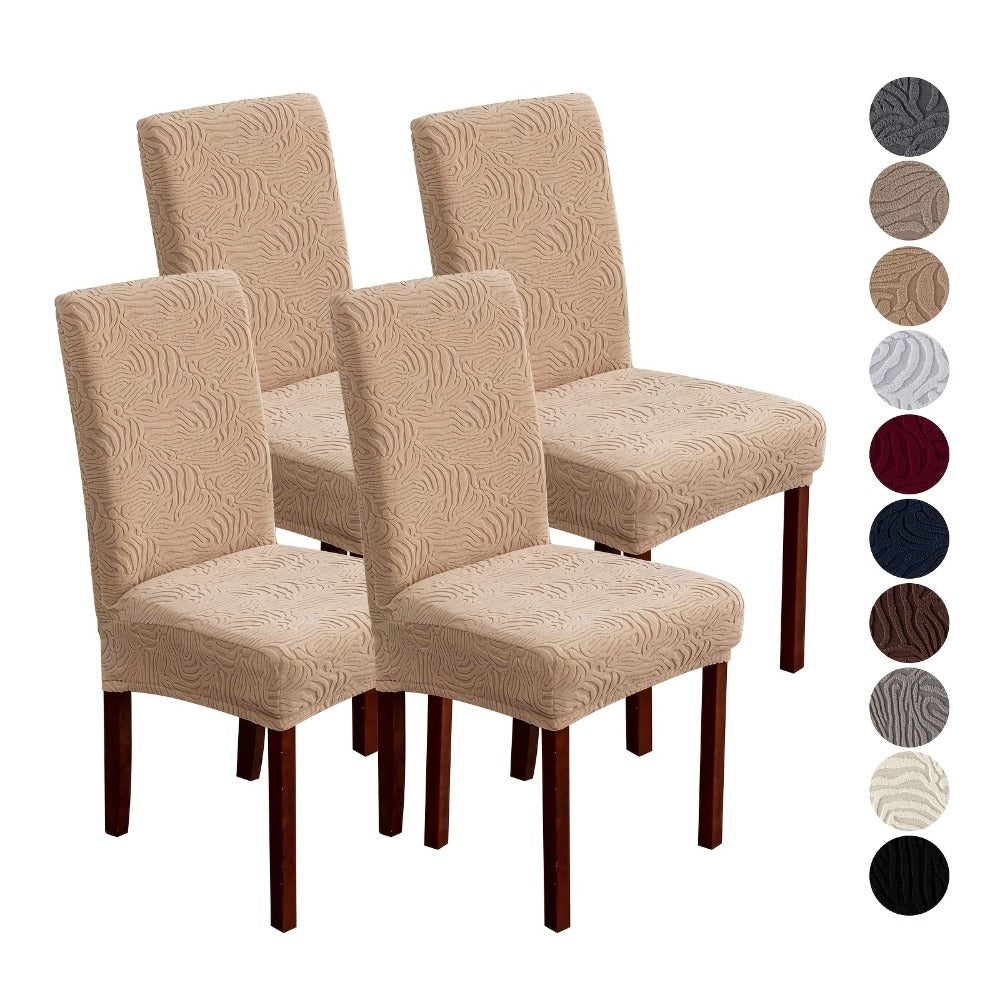 Dining Chair Covers Stretch Jacquard Slipcovers Removable Washable Chair Protector for Kitchen Hotel Restaurant Set of 4 or 6