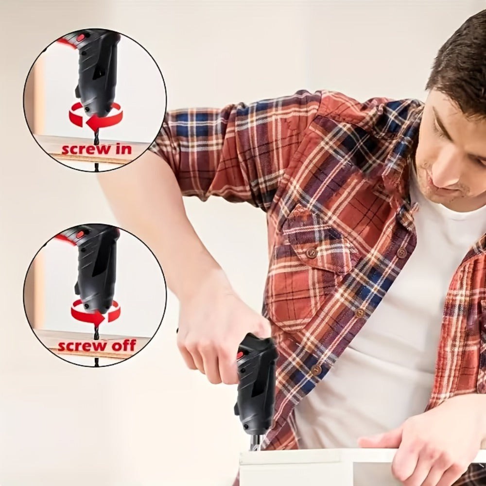 Cordless Electric Screwdriver Mini Drill ¨C Rechargeable Lithium Battery, Compact Design for DIY Repairs & Tight Spaces, Easy One-Hand Operation, Includes Drill Bit Accessories
