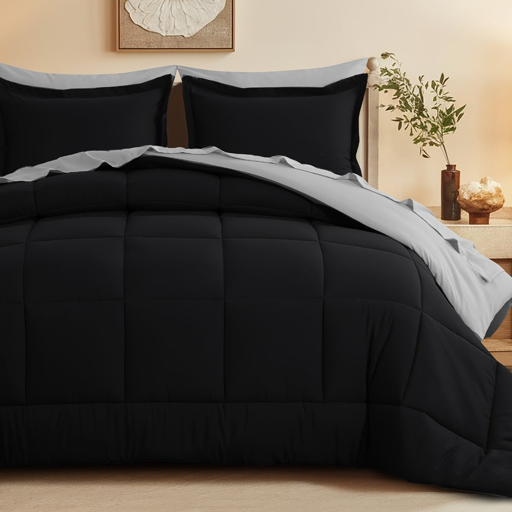 7 Piece Comforter Set Luxury Soft Fluffy Bedding All Season Bed in a Bag with Comforter Fitted Sheet Flat Sheet Pillowcases Hypoallergenic Breathable Easy Care Queen King Twin XL Full