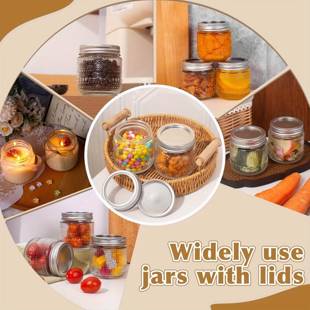 Mason Jars 8oz with Lids 12 Pack ¨C Clear Glass Canning Jars with Silver Metal Lids, BPA-Free Food-Grade, Dishwasher Safe ¨C for Storing, Pickling, Honey, Jam, Candles & DIY Crafts