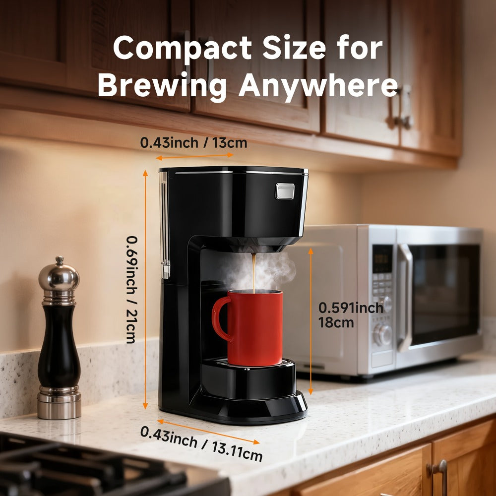 Coffee Maker One-Button Compact Specialty Coffee Machine ¨C Fast Home Brewing, Space-Saving Countertop Design, Barista-Style Results, Available in Black & White