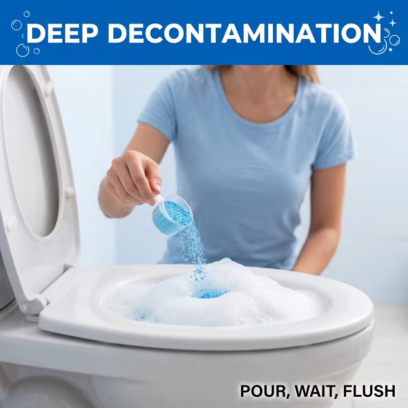 Toilet Cleaning Powder with Foam ¨C Odor Removal, Stain Dissolving & Pipe Unclogging Bathroom Cleaner
