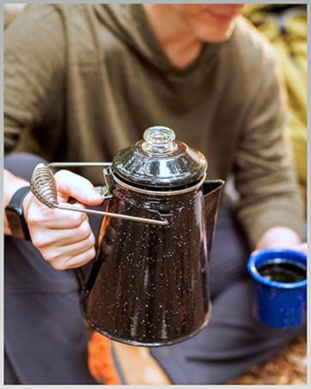 304 Stainless Steel Stovetop Moka Pot Coffee Maker 9 Cup - No Electricity Needed, Works on Gas Stove, Campfire & Grill