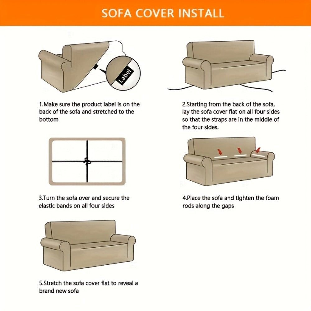 Seersucker Sofa Slipcover Elastic Band Closure Pet-Friendly All-Purpose Sofa Cover for Living Room Home Decor Protection ¡ª Single 2 4 Seater Multiple Colors