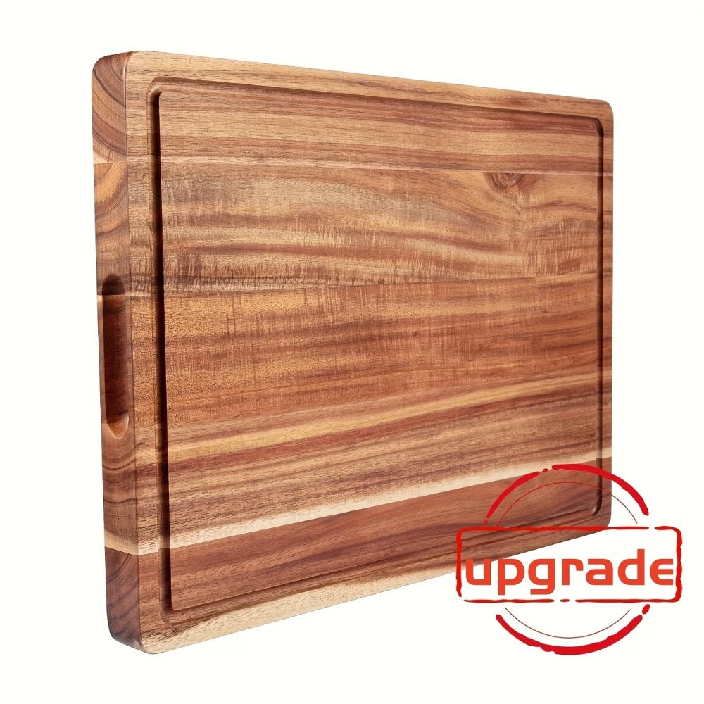 Large Bamboo Wood Cutting Board with Juice Groove Thick Butcher Block for Kitchen Cheese Charcuterie Food Prep Serving Board Multiple Sizes