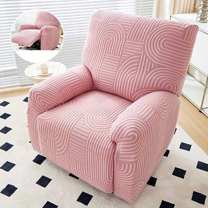 Recliner Chair Cover Elastic Jacquard Single Seat Armchair Slipcover Stretch Furniture Protector for Living Room Bedroom Office Relaxing Reclining Chair Sofa Cover Multiple Colors