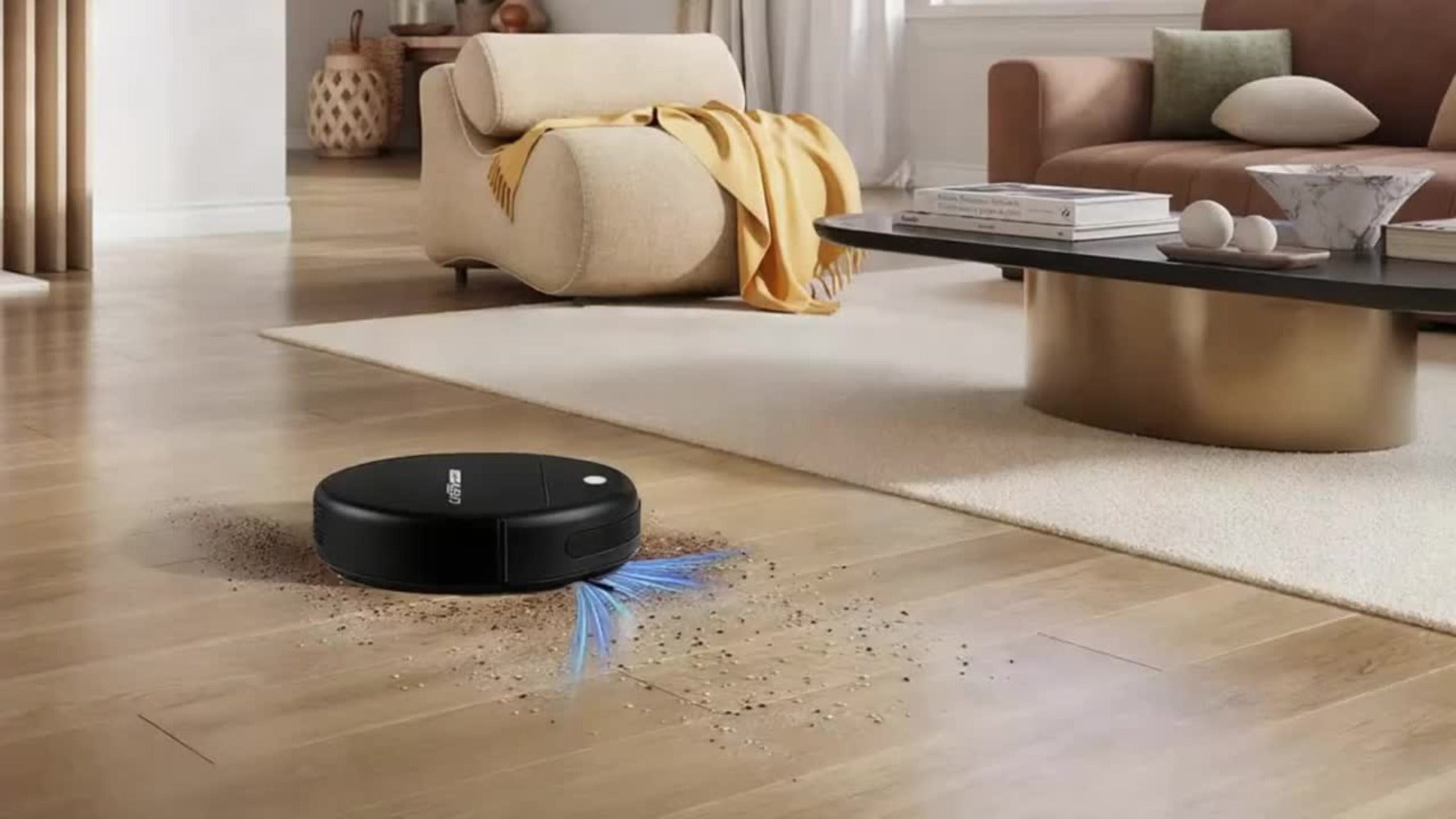 Robot Vacuum Cleaner 3-in-1 ¨C 2000Pa Powerful Suction, 150-Min Runtime, Auto Floor Cleaning for Pet Hair, Dust & Debris, Multi-Functional Robotic Vacuum for Hardwood, Tile & Low-Pile Carpet