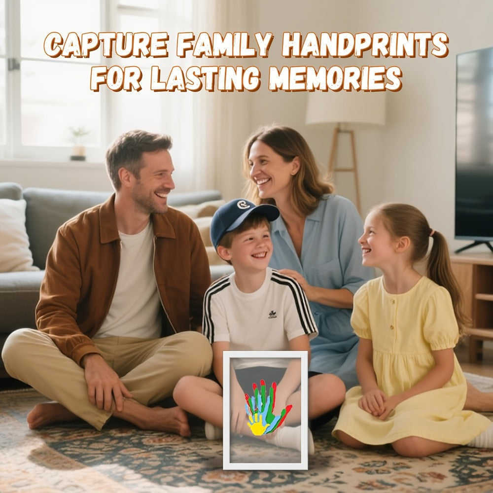 Family Handprint Kit with 4 Slots & 6 Colors ¨C Memory Frame Keepsake Gift