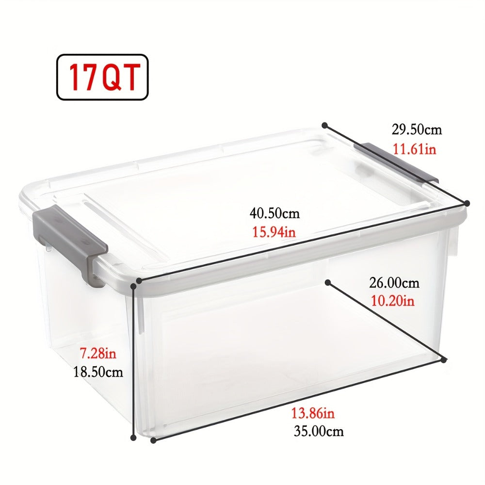 Clear Plastic Storage Bins with Lids 6 Pack Stackable Storage Containers with Snap-Tight Locks for Home, Office, Garage & Basement ¨C 17QT or 21QT, BPA-Free