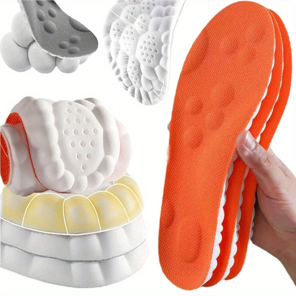 Memory Foam Insoles 3 Pairs - 4D High Elasticity Shoe Inserts for Men and Women, Breathable Comfort Insoles for Work, Sports, Walking, Standing All Day