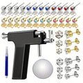 Ear Piercing Gun Kit 36pcs - 24 Stainless Steel Studs & 12 Crown-Shaped Earrings with Reusable Black Piercing Tool, Marking Pen & Stainless Steel Jewelry Set for Home Salon Use