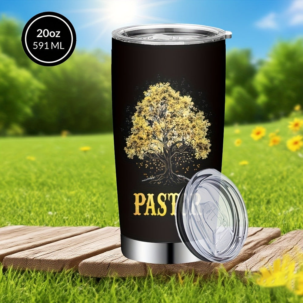 Insulated Tumbler 20oz with Lid & Straw ¨C Tree of Life Stainless Steel Travel Coffee Mug for Hot & Cold Drinks, Camping Cup, Holiday Gift