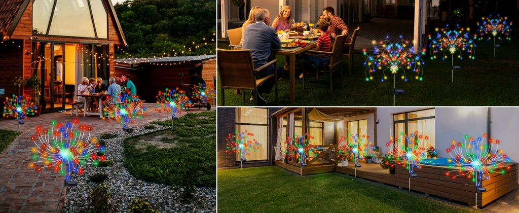 Solar Fireworks Lights Outdoor ¨C 60 to 420 LED Solar Garden Fairy Lights with 8 Modes, Waterproof Copper Wire Sparkler Lights for Garden, Patio, Yard, Pathway & Holiday Decoration