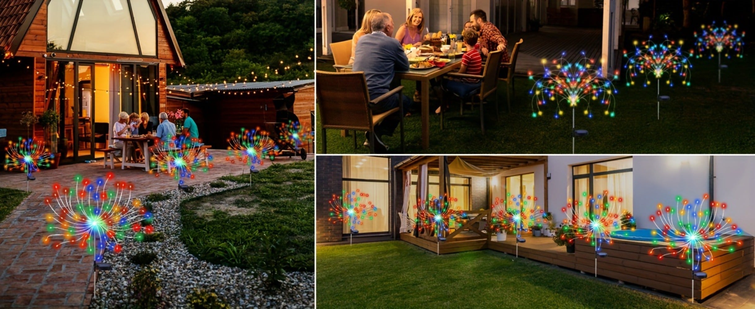 Solar Fireworks Lights Outdoor ¨C 60 to 420 LED Solar Garden Fairy Lights with 8 Modes, Waterproof Copper Wire Sparkler Lights for Garden, Patio, Yard, Pathway & Holiday Decoration