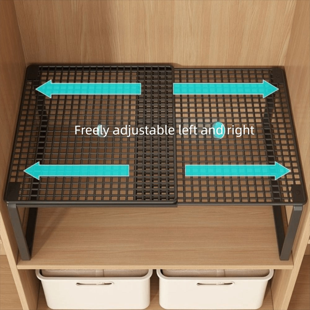 Metal Storage Rack Adjustable Expandable Shelving Unit for Kitchen Bedroom Wardrobe Closet Organization Heavy Duty Stackable Metal Shelf