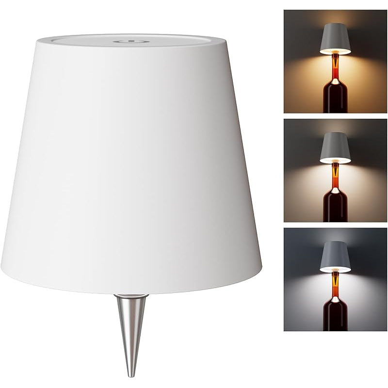 Rechargeable LED Bottle Lamp Table Lamp, 3 Color Temperatures, Touch Control Dimmable Bedside Light for Bedroom Dining Room Bar Desk ¨C Modern Minimalist Design