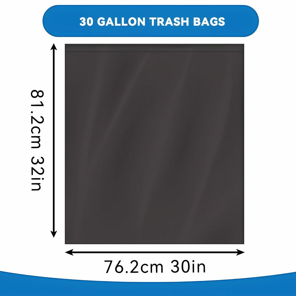 30 Gallon Trash Bags 200 Count ¨C Black Large Garbage Bags, Ultra Strong Leak-Proof, 113.5L Heavy Duty Bags for Kitchen, Industrial, Garden & Commercial Use, 4 Rolls / 2 Boxes Value Pack