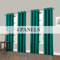 Blackout Curtains Grommet Top Room Darkening Window Drapes 4 Panels Set Living Room Bedroom