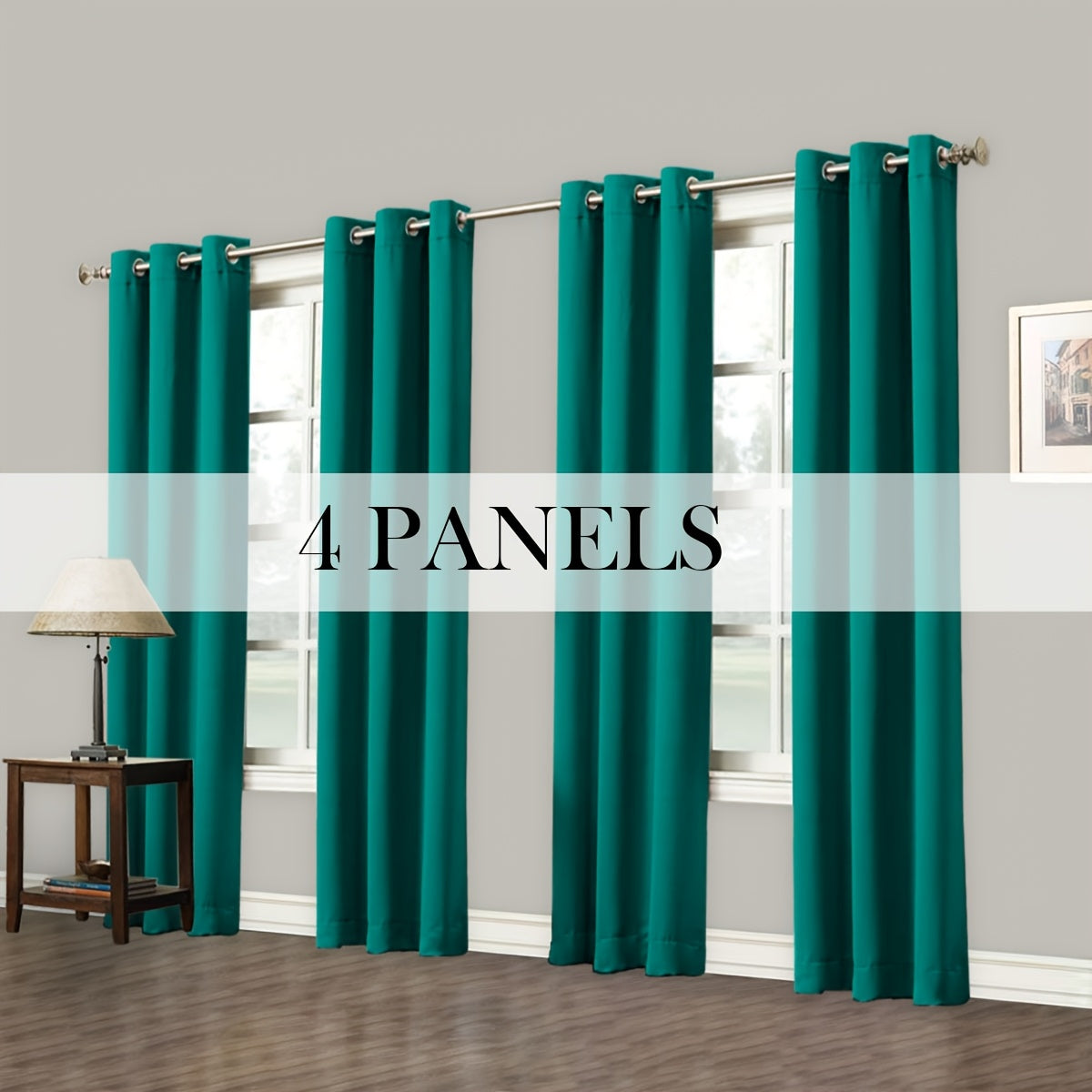 Blackout Curtains Grommet Top Room Darkening Window Drapes 4 Panels Set Living Room Bedroom