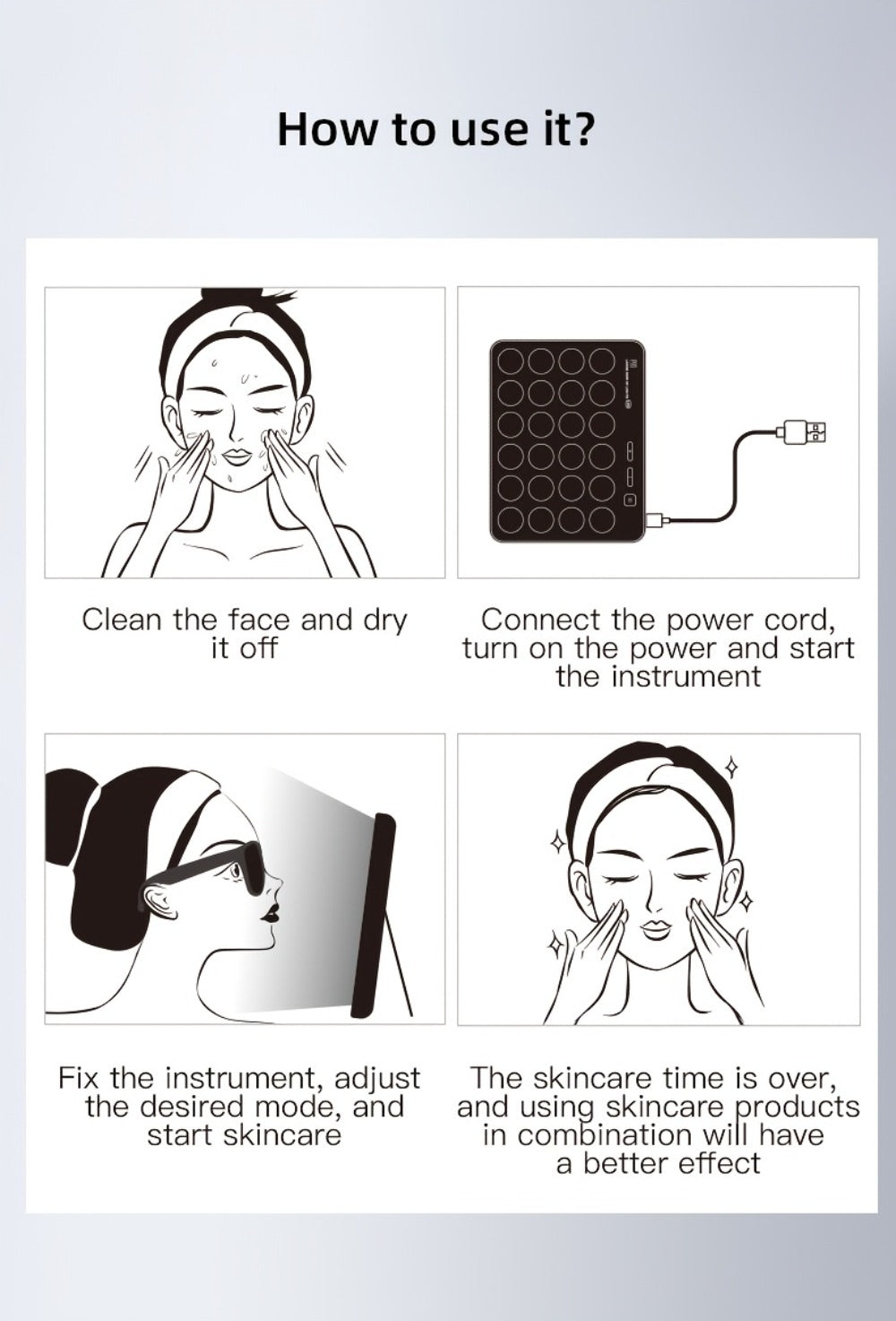 LED Light Therapy Device for Face & Body with Stand - Home Spa