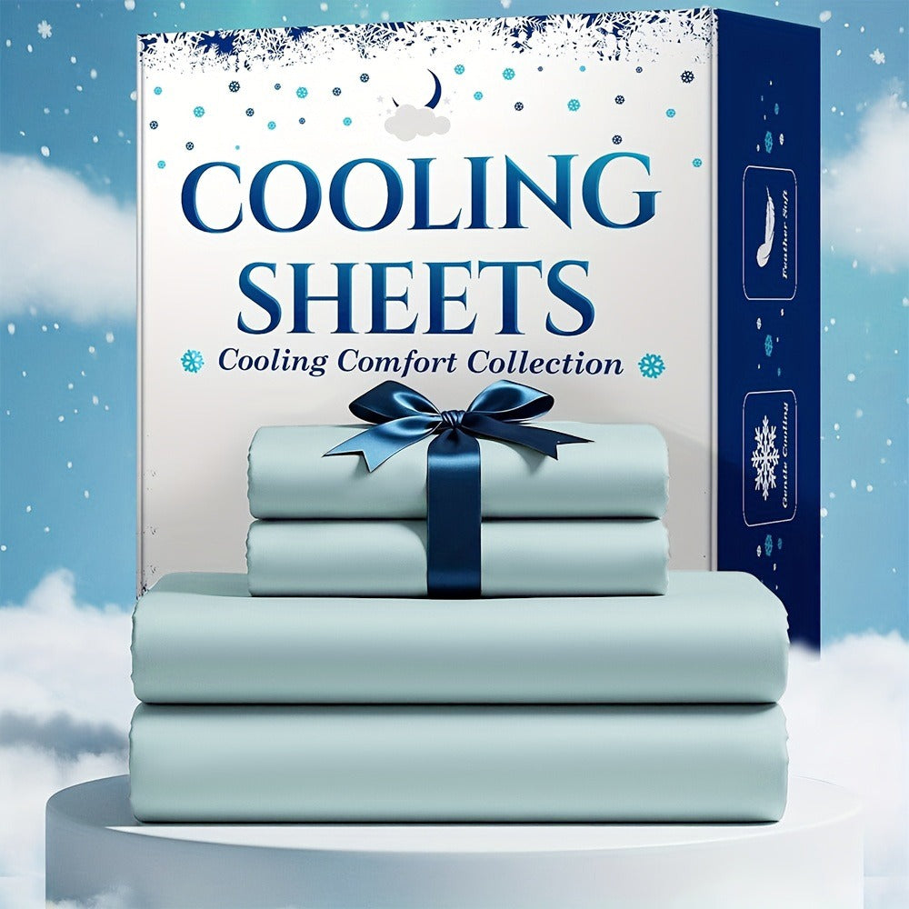 Bamboo Blend Cooling Bed Sheet Set 4pcs ¨C Ultra Soft Breathable Kids Sheets, Deep Pocket Fitted Sheet 18¡±-24¡±, 2200TC Shrink & Wrinkle Resistant, All-Season Hotel Luxury Bedding, Twin Full Queen King