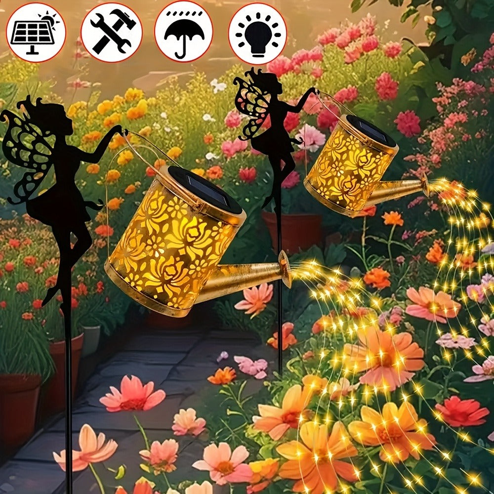 Solar Watering Can Fairy Light 36 LED Waterfall String Lights IP65 Waterproof Outdoor Garden Stake Lamp Patio Yard Decor Halloween Christmas