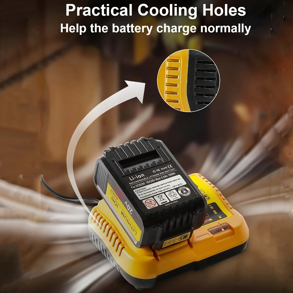 Fast Battery Charger for DeWalt 12V 20V 60V MAX Compatible with DCB120 DCB126 DCB200 DCB201 DCB208 DCB606 DCB609 DCB612 Rapid Charger for DeWalt Cordless Power Tool Batteries
