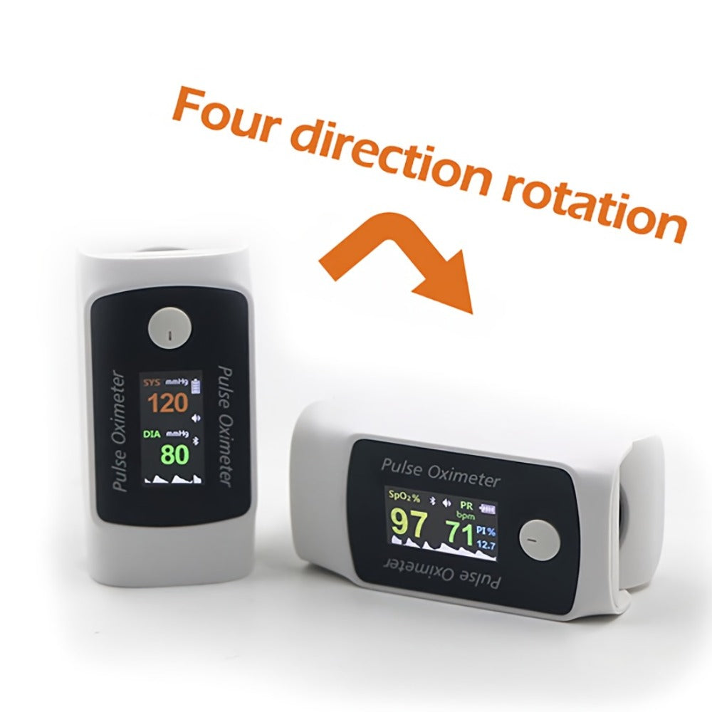 Fingertip Pulse Oximeter 2-in-1 with Blood Pressure Monitor | Real-Time Heart Rate & SpO2 Tracking via Bluetooth App | Compact Digital Oxygen Meter with Perfusion Index | BM1000B Sporting & Aviation Use