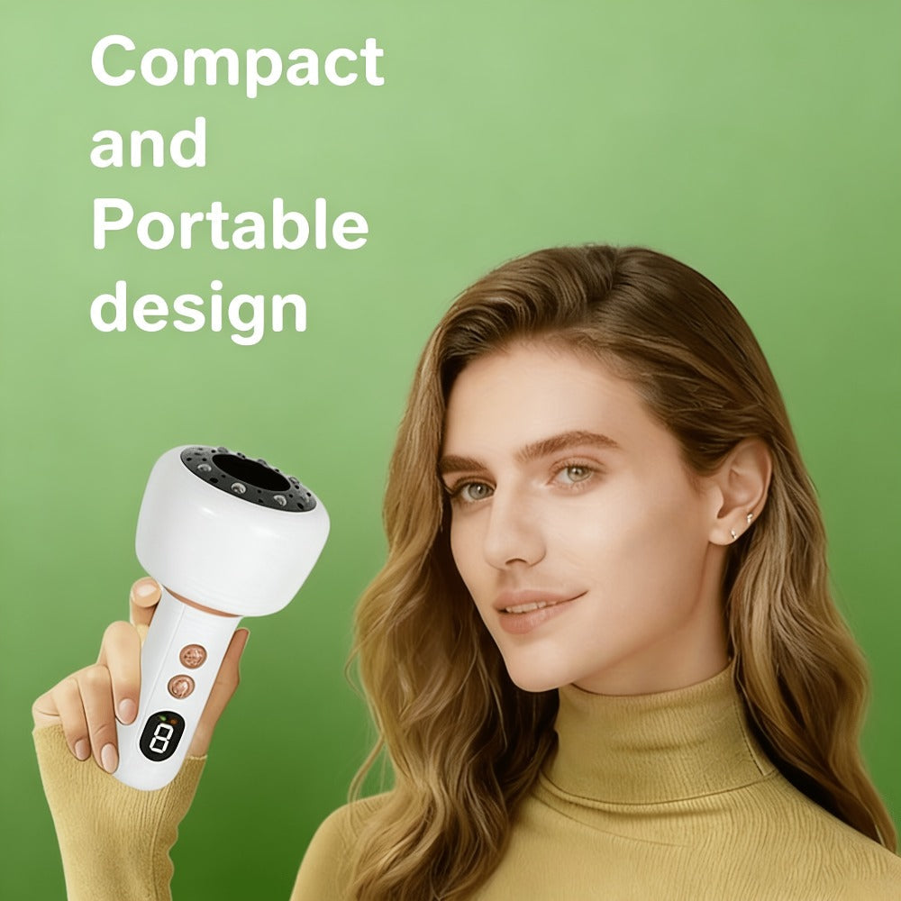 Vacuum Cupping Massager USB Rechargeable Scraping Massage Device Intelligent Suction Cup with 1200mAh Battery for Neck Shoulder Back Pain Relief Home Use