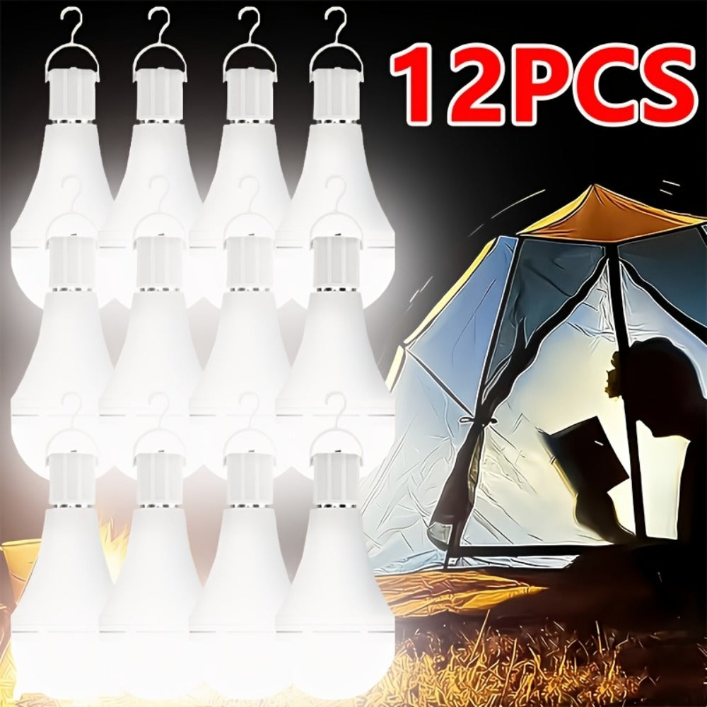 Rechargeable Emergency LED Bulb IP54 Waterproof 2000mAh 60W Equivalent 6000K with Hook ¨C E27 E26 Universal Base Wireless Portable Auto-On for Home Office Camping Outdoor Power Outage, 4 8 10 12 Pack