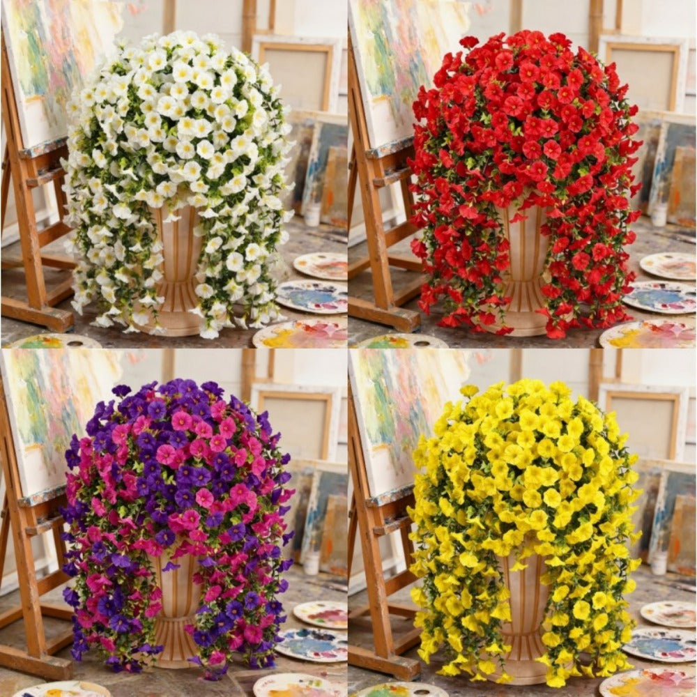 Artificial Rose Vine Hanging Garland 3pcs 216 Flowers - High-Density UV-Resistant Faux Rose Flower Vines with Realistic Roses & Foliage for Garden, Wedding, Porch, Terrace & Wall Decor, Multiple Colors
