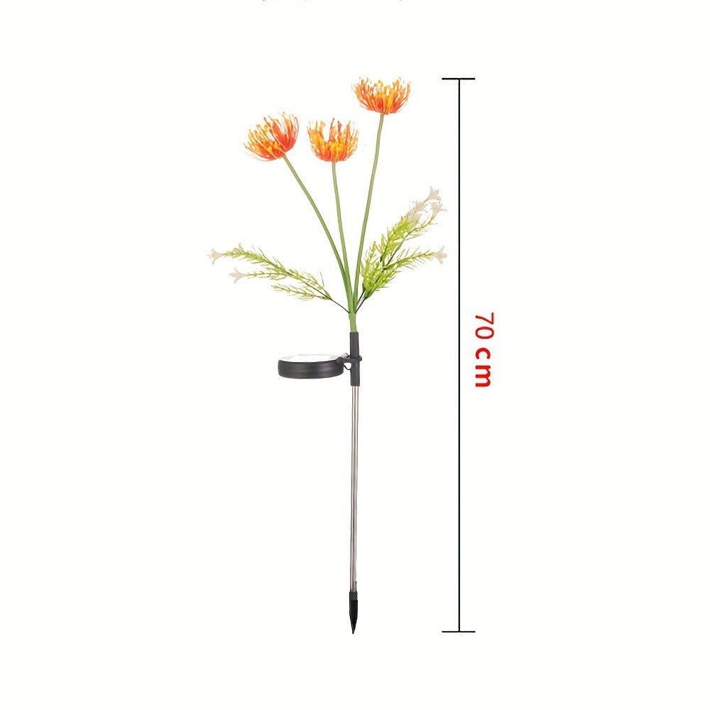 Solar Powered Flower Garden Lights 2-Pack ¨C 3-Head Outdoor Lawn Simulation Shore Flower Stake Lights for Courtyard, Garden, Pathway & Landscape Decoration