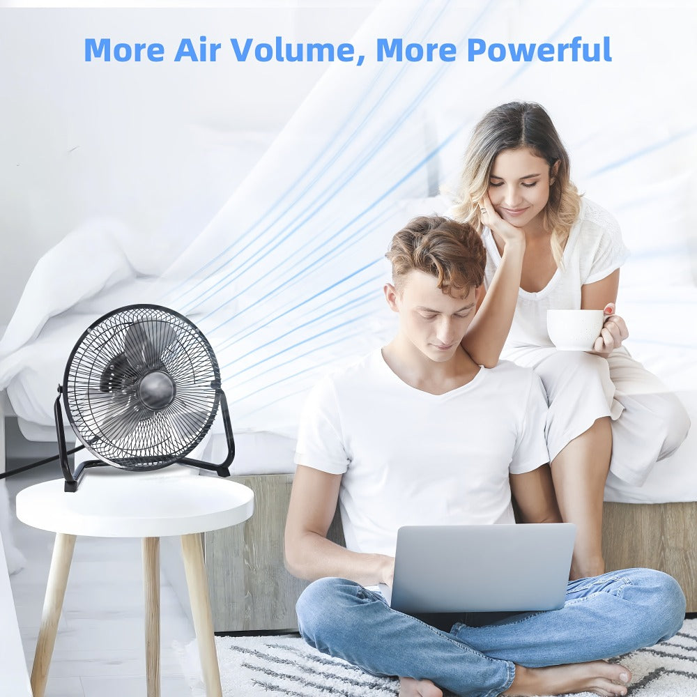 Industrial Floor Fan High Velocity 9 & 20 Inch ¨C Metal Construction & Blades, 3-Speed Heavy Duty Fan for Industrial, Commercial & Garage Use | Silver, Black & Blue