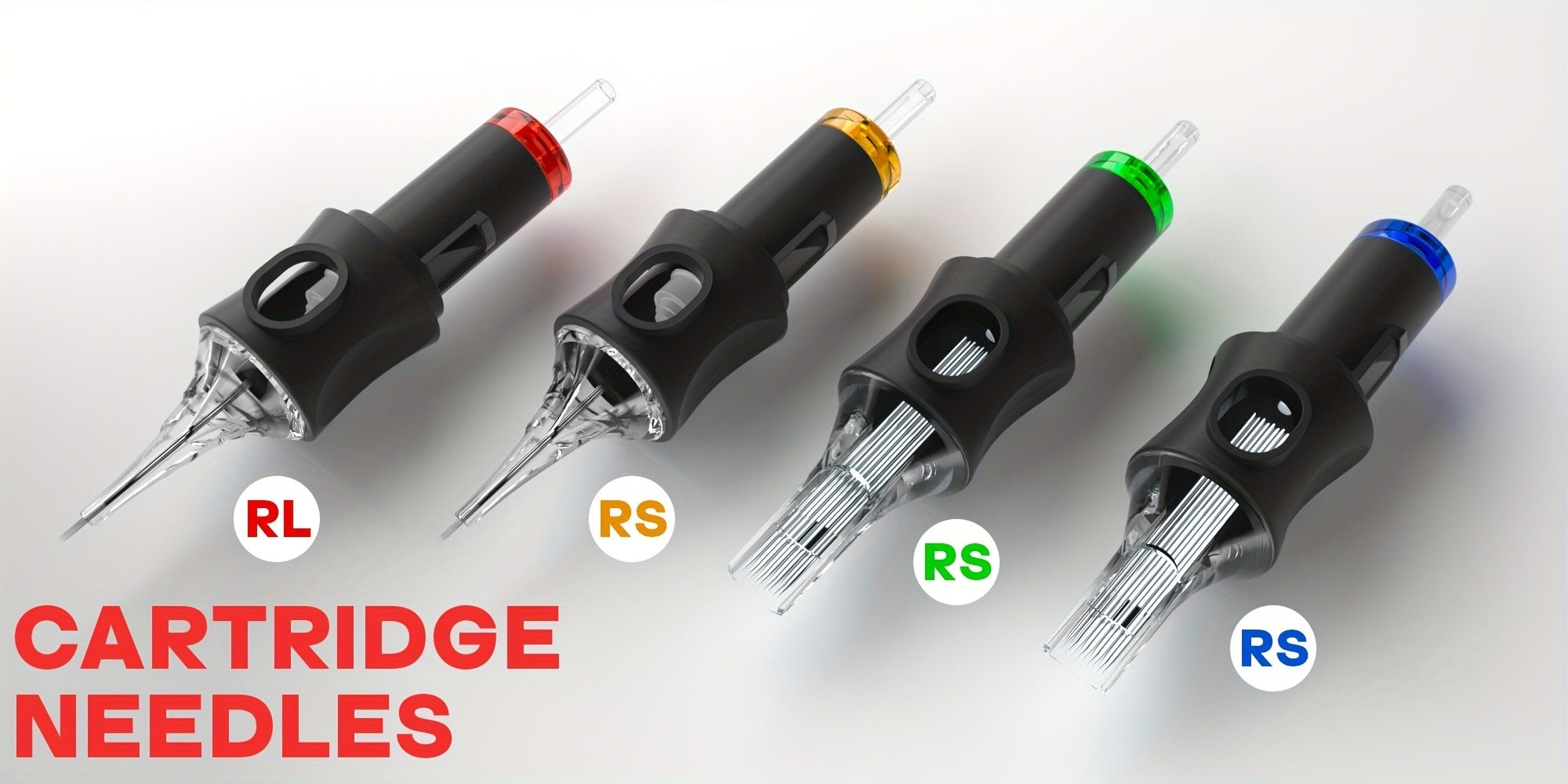 Tattoo Cartridge Needles 50pcs Mixed Size ¨C POSEIDON V5 Disposable Round Liner, Shader & Curved Needles (5RL 7RL 9RL 5RS 7RS 9RS 7RM 7M1 15M1 15RM) with Safety Membrane