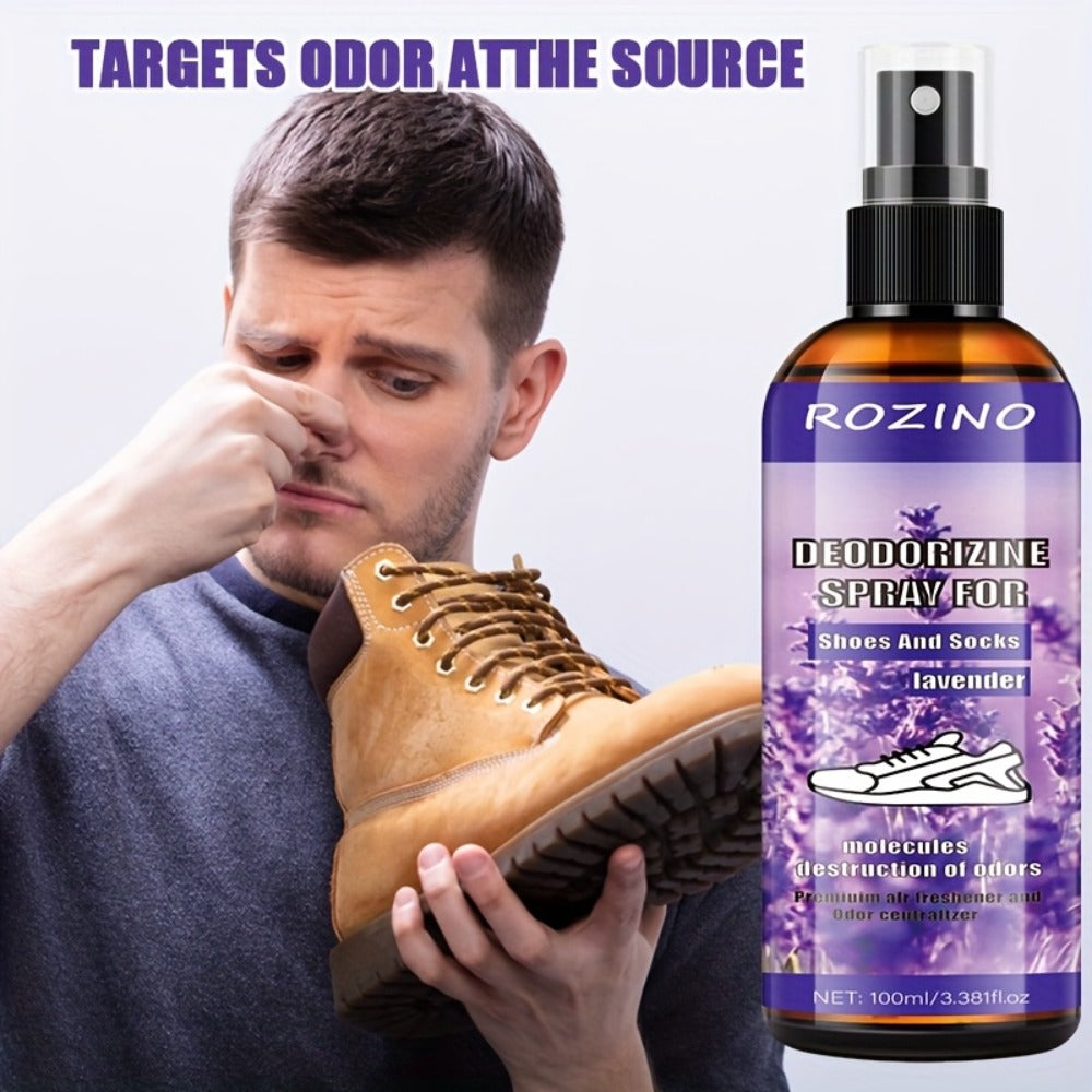 Foot Deodorizer Spray for Feet Socks & Shoes ¨C Lavender Scent, Fast-Drying Odor Control, Glycerin Formula, Allergy-Friendly, 3.38 fl oz, Set of 2